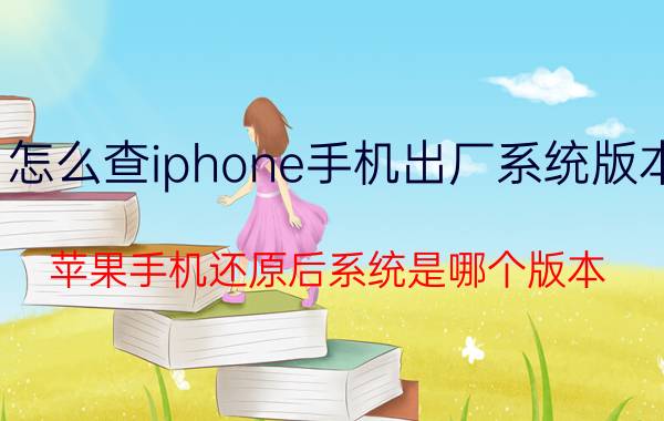 怎么查iphone手机出厂系统版本 苹果手机还原后系统是哪个版本？